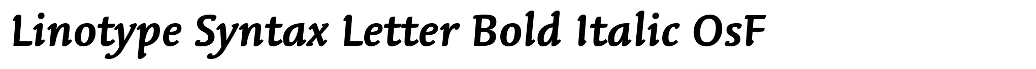 Linotype Syntax Letter Bold Italic OsF image